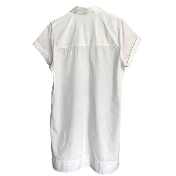 EUC J. CREW 100% Cotton White Button Front Short Sleeve Shift/Shirt Dress Size 6 - Picture 2 of 12